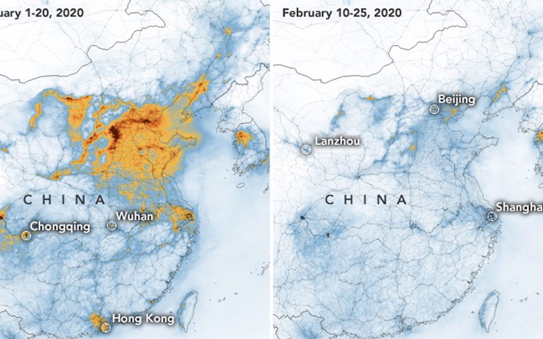 nube de contaminación en china disminuye